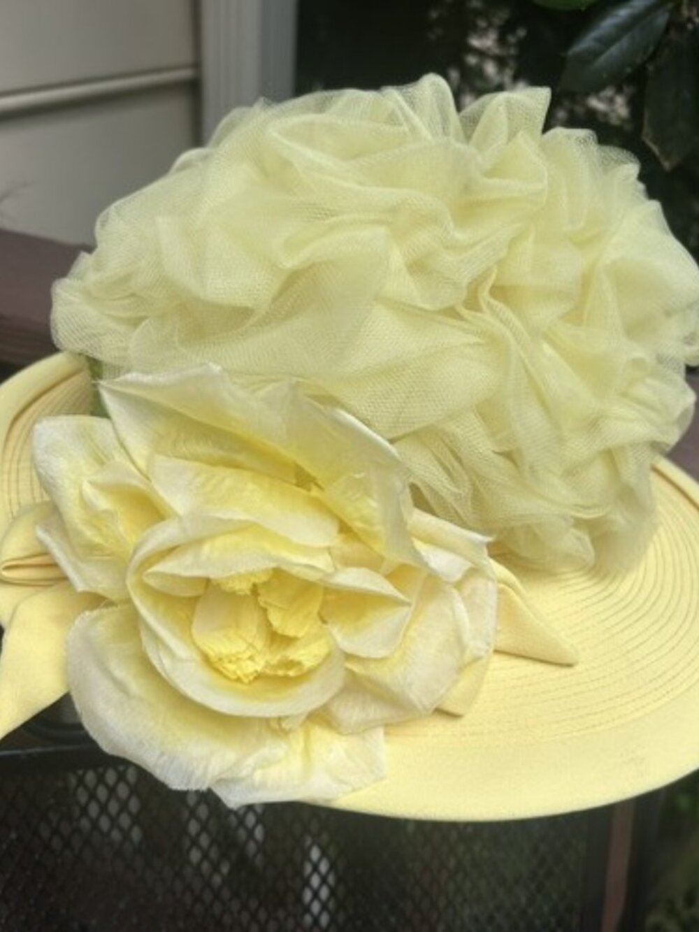 CHARO ORIGINAL Canary Yellow 1960s Bonnet HAT